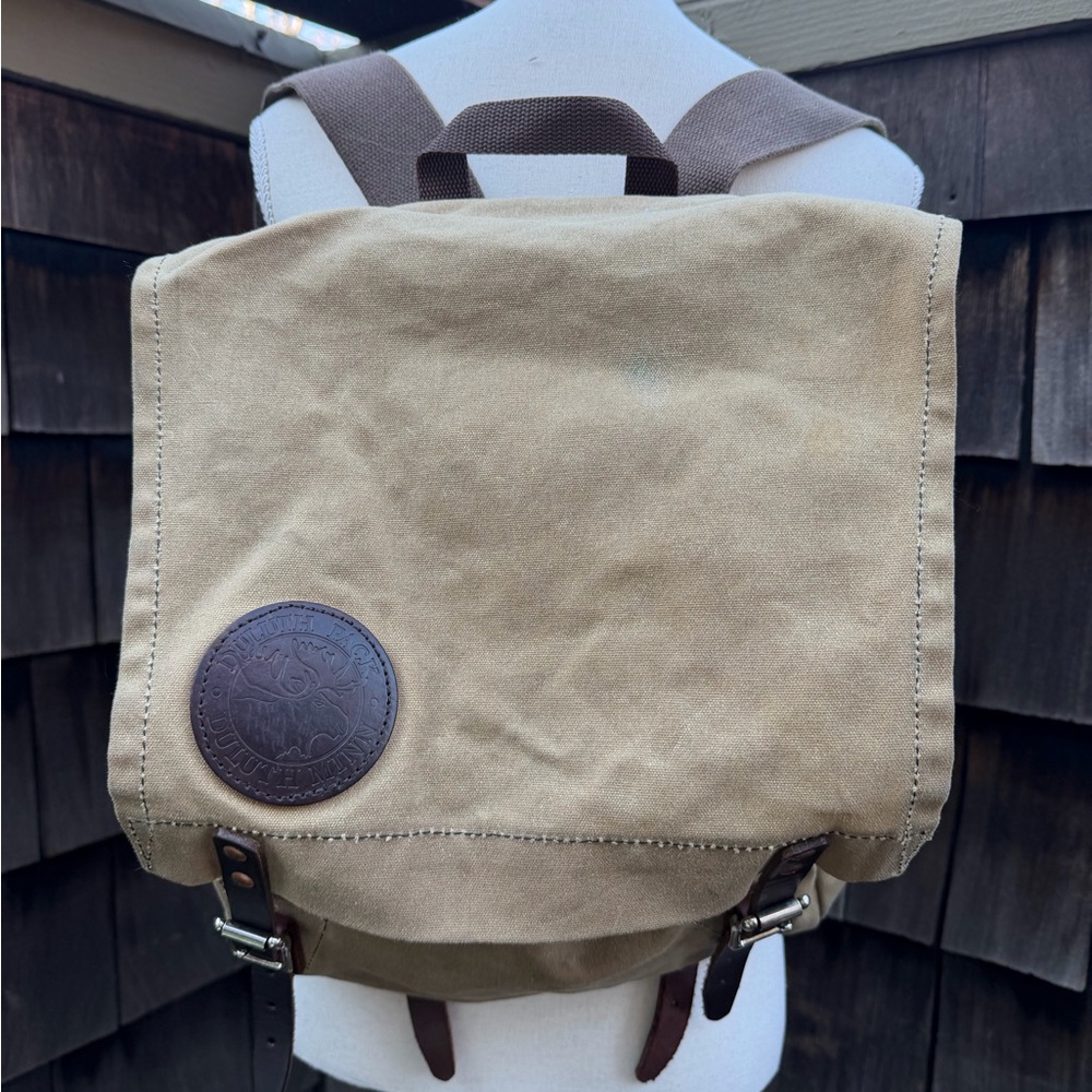 Rustic Duluth Pack Backpack Canvas With Leather S… - image 1